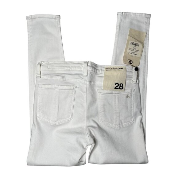 NWT Rag & Bone White Distressed Skinny Capri Jeans With Holes Size 28 - Picture 6 of 12